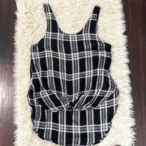 Black and white sleeveless top